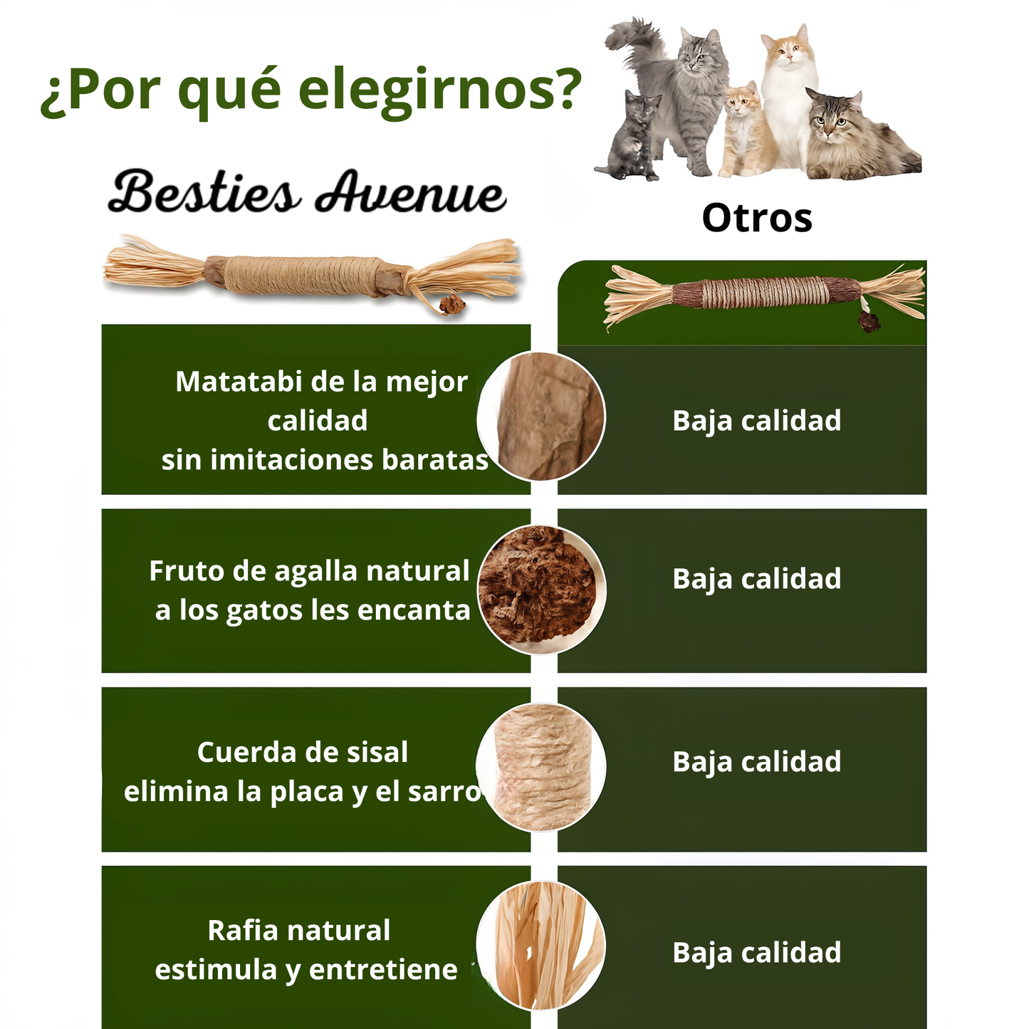 Palillo de plata natural - Besties Avenue